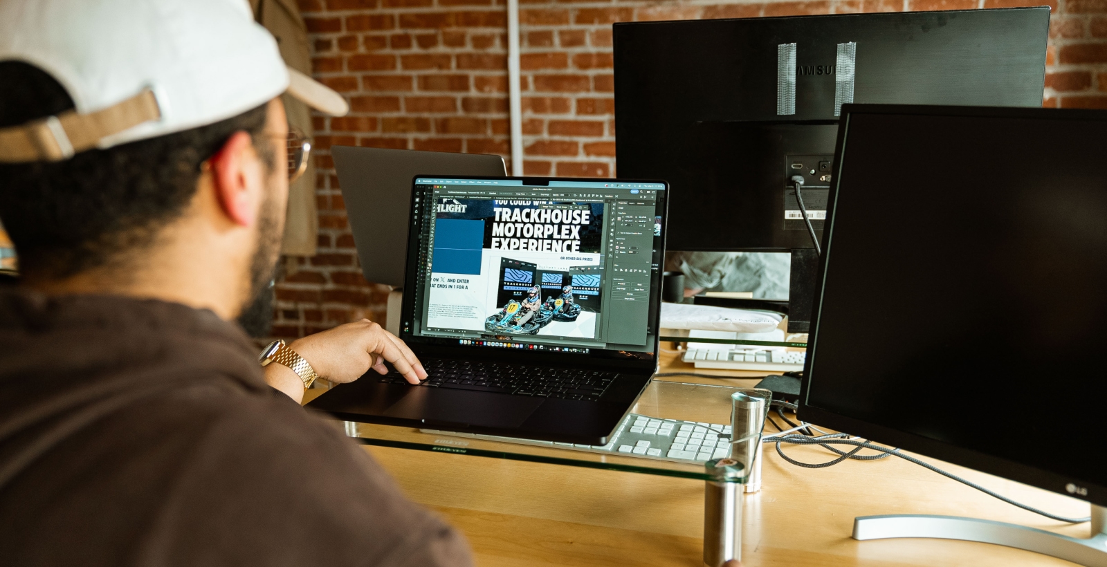 Cornett designer working on a graphic.