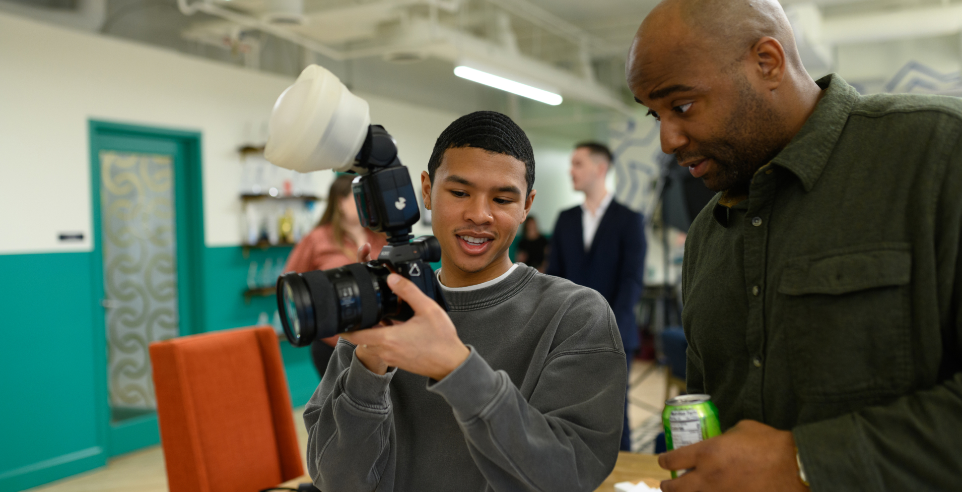 Cornett team behind a video camera