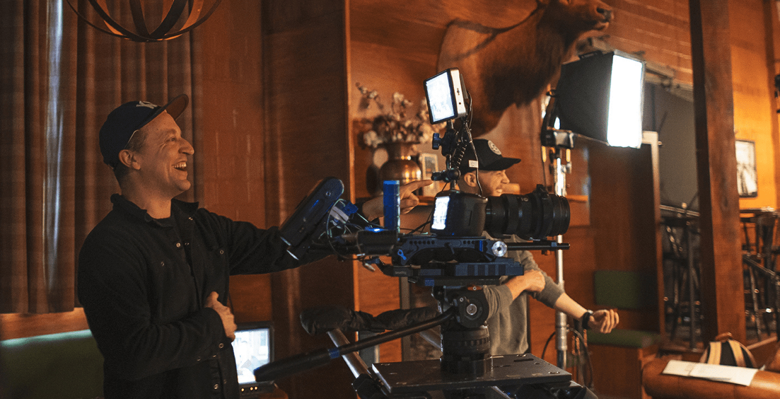 Cornett team behind a video camera